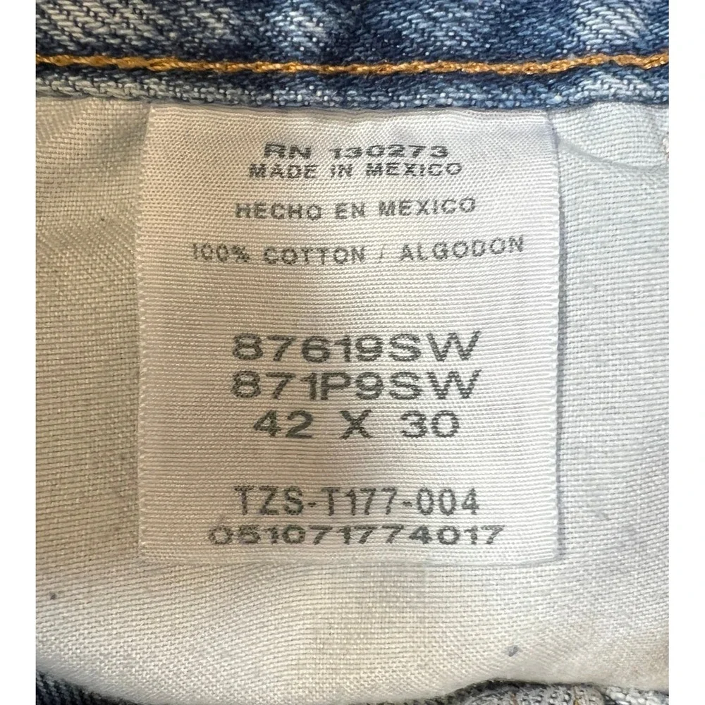 Rustler Jeans Men's 42x30 Blue Denim Relaxed Fit Cotton Jeans Normcore Grandpa